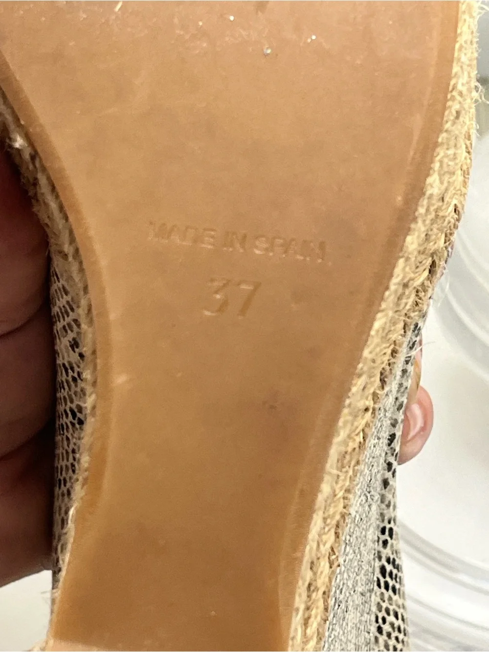 Tory Burch Majorca Snake Print Canvas Espadrille Wedges Size 6.5